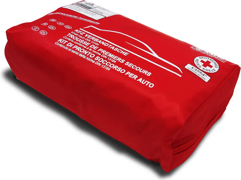 Primo Soccorso Auto DIN 13164 Soft Bag - Indispensabile per Viaggi UE