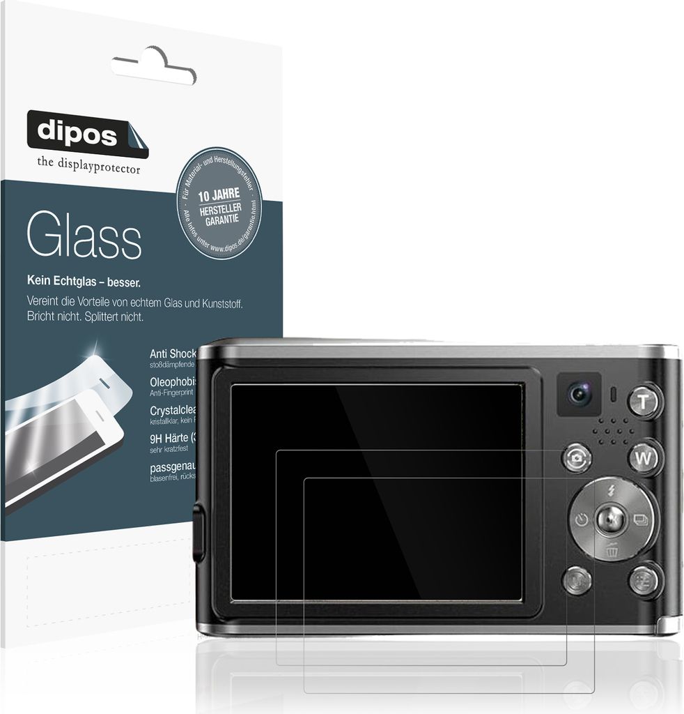 2x Schutzfolie für Lecran DC306 - Anti-Shock 9H Folie dipos Glass Kunststoffglas