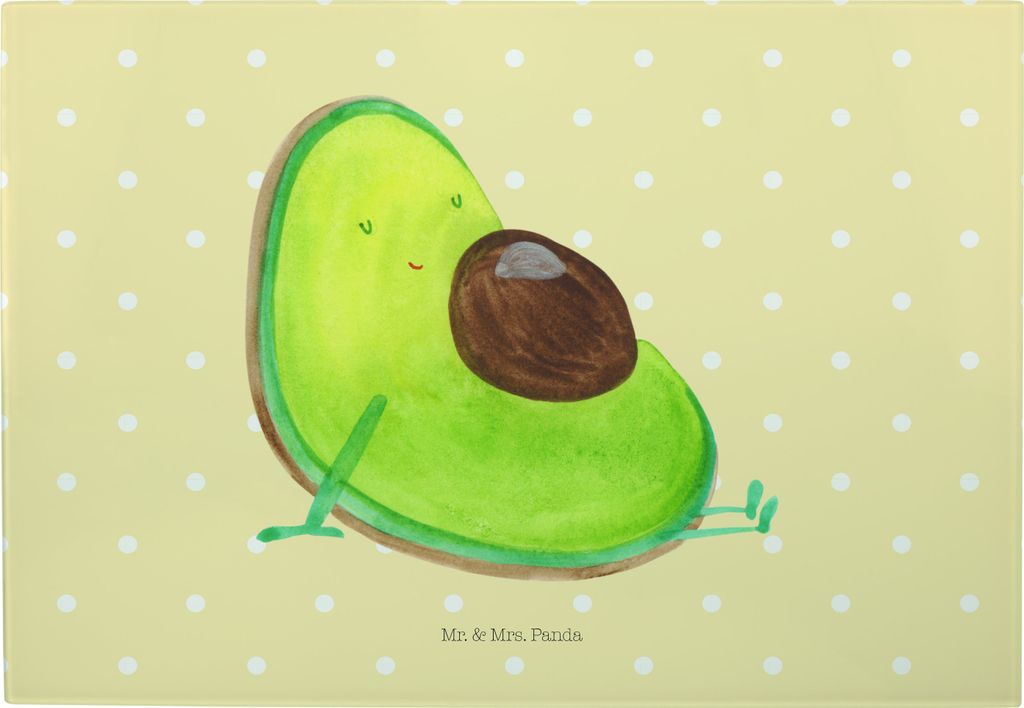 Mr. & Mrs. Panda schneidbrett Avocado Schwangerschaft - Gelb Pastell - Geschenk, Liebe, Küchenbrett, Wunder, Hackbrett, Frühstücksbrett, Schneid...