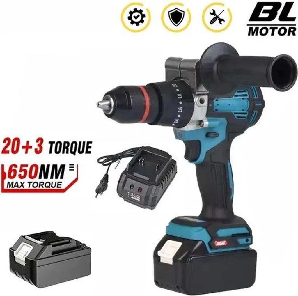 Perceuse-visseuse 1500W puissante dotée d'un mandrin métal 13 mm