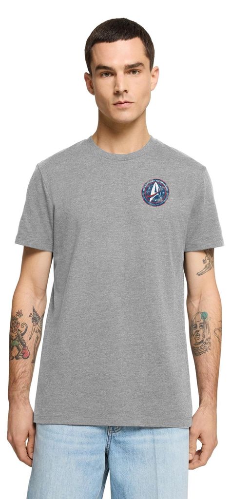 Spreadshirt Star Trek Discovery Abzeichen Sternenflotte Klein Männer Premium T-Shirt, M, Grau meliert