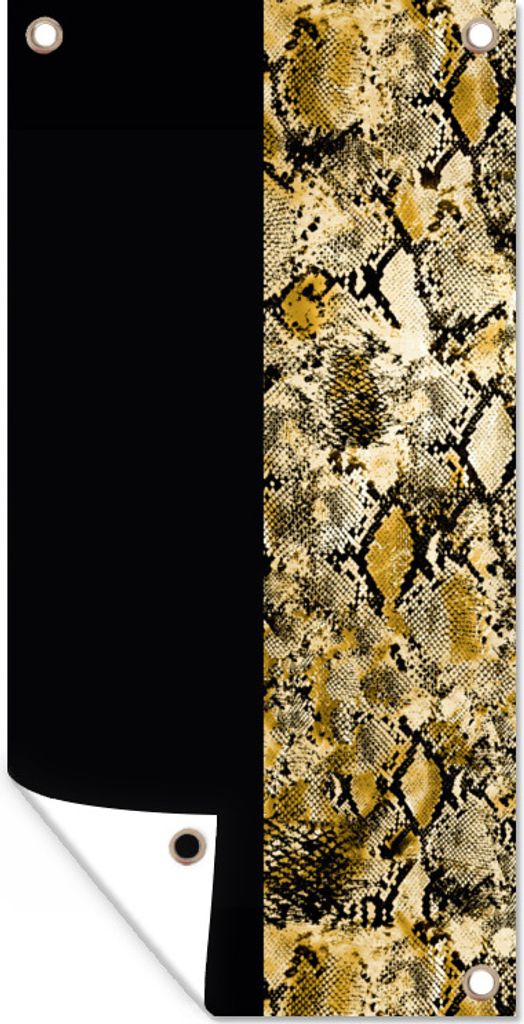MuchoWow 30x60 cm Outdoor-Poster Gartendeko Sichtschutz Garten Poster für den Garten Schlange - Gold - Luxus
