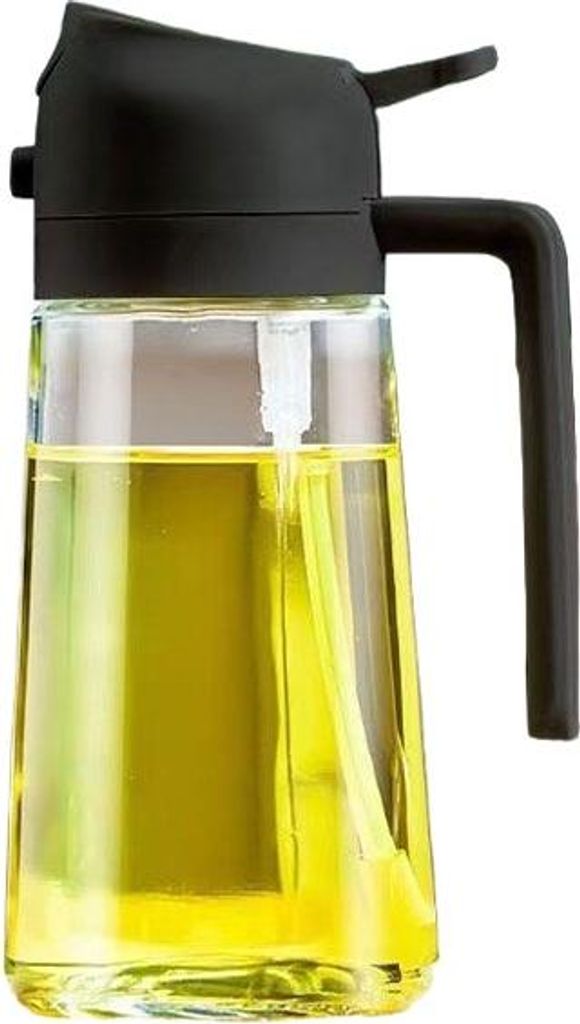 INF 600ml Öl Sprühflasche aus Glas - Sprühen & Gießen, Auslaufsicher Schwarz