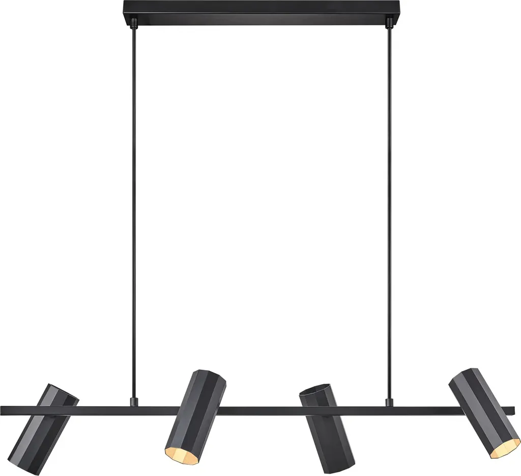 Lustre LED suspendu noir Alanis : fini l'éclairage fade dans le salon