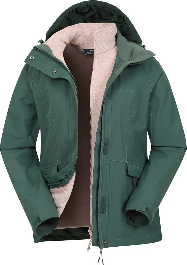 Mountain Warehouse Veste Orage II Imperméable 3 en 1 Femme MW1467 Vert 42