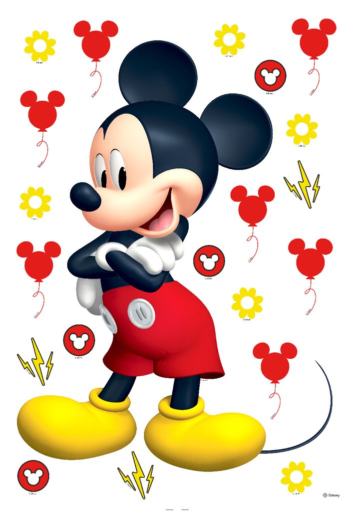 Disney tetovanie na stenu Mickey Mouse žlto-červené - Obrázok produktu 