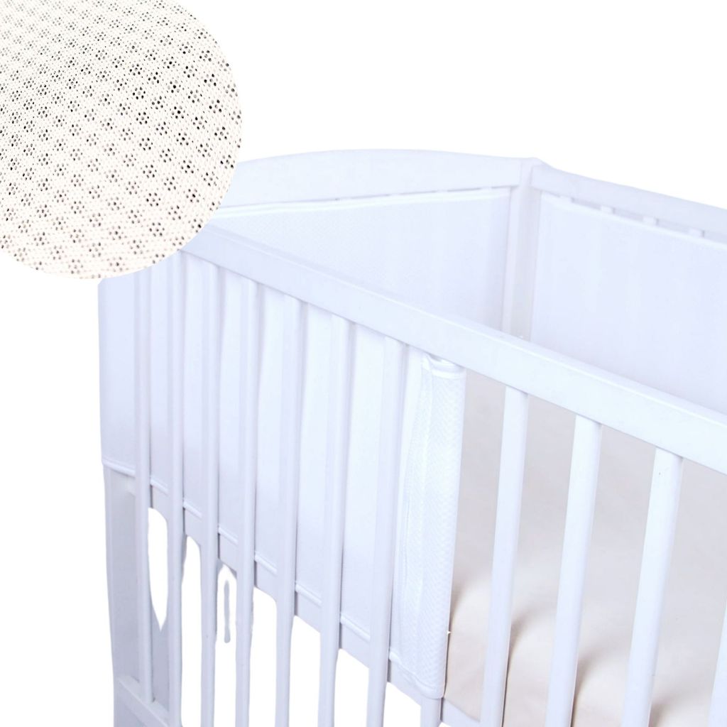 BabyLux Nestchen AIR Babybett Bettumrandung Umrandung 3D Weiß 1x180cm