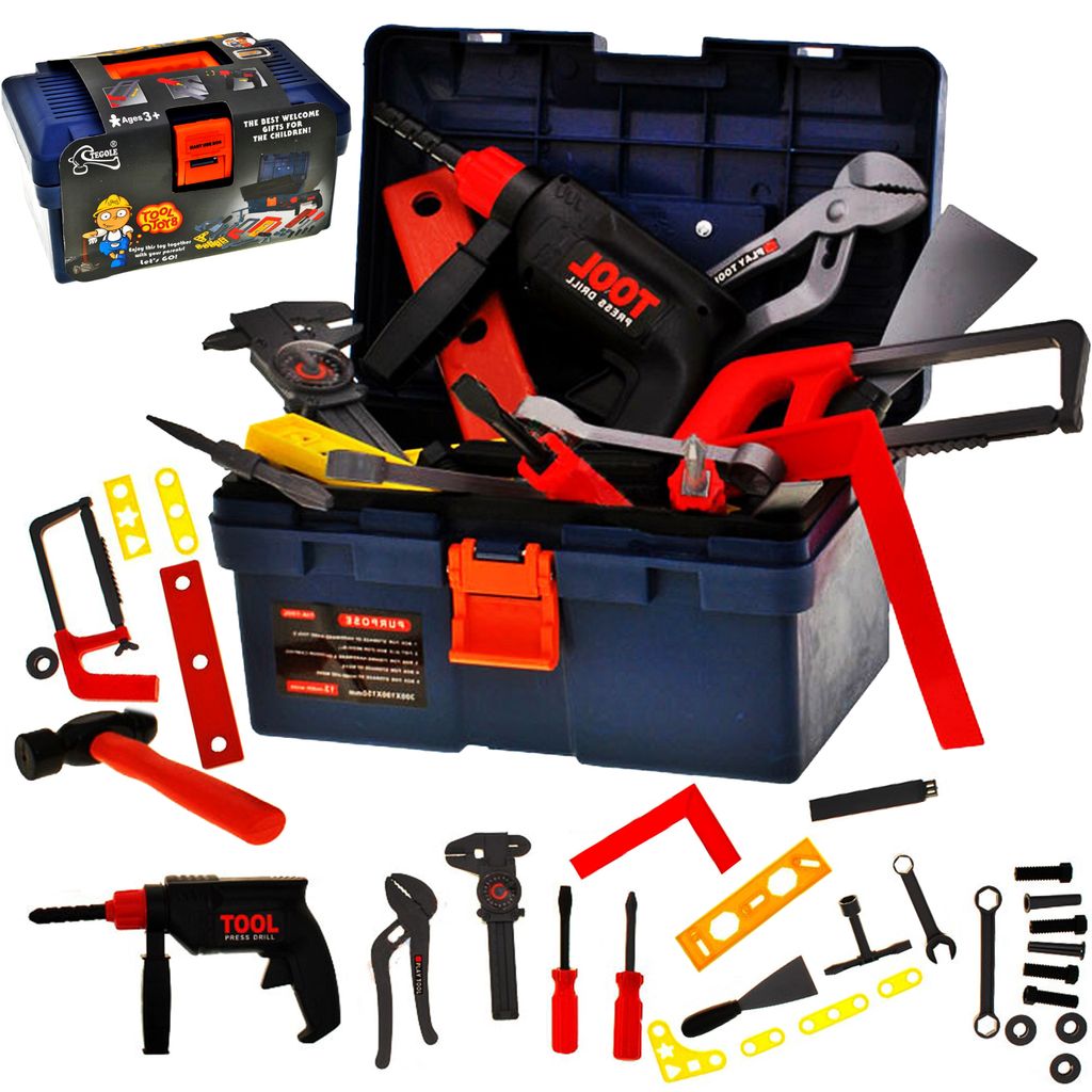 Werkzeugkoffer Bohrmaschine Spielzeug Werkzeug-Set Werkzeugset für Kinder 