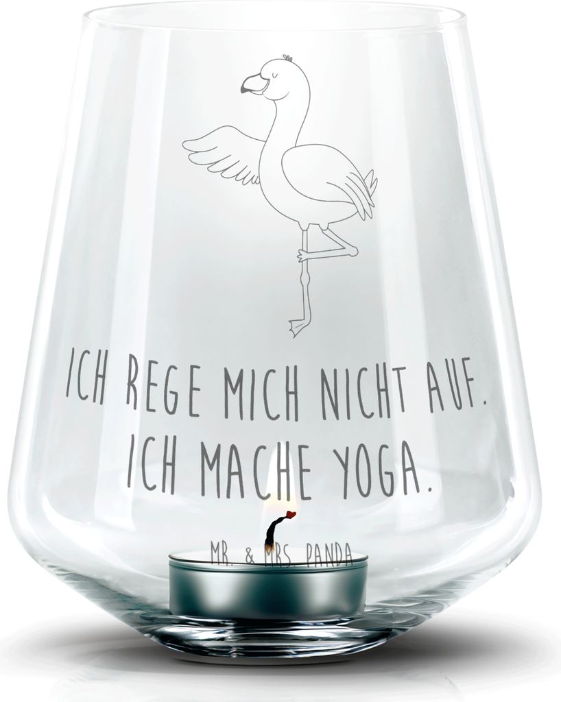 Mr. & Mrs. Panda Teelichthalter Flamingo Yoga - Transparent Produktbild 