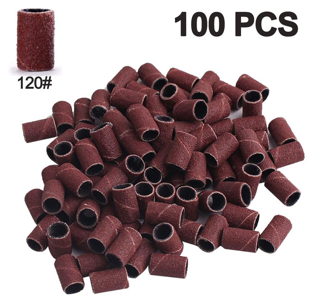 Professionelle Schleifbänder für Nagelfräser, 100 Stück, für Naturnägel und Acrylnägel, Größen 80, 120, 180