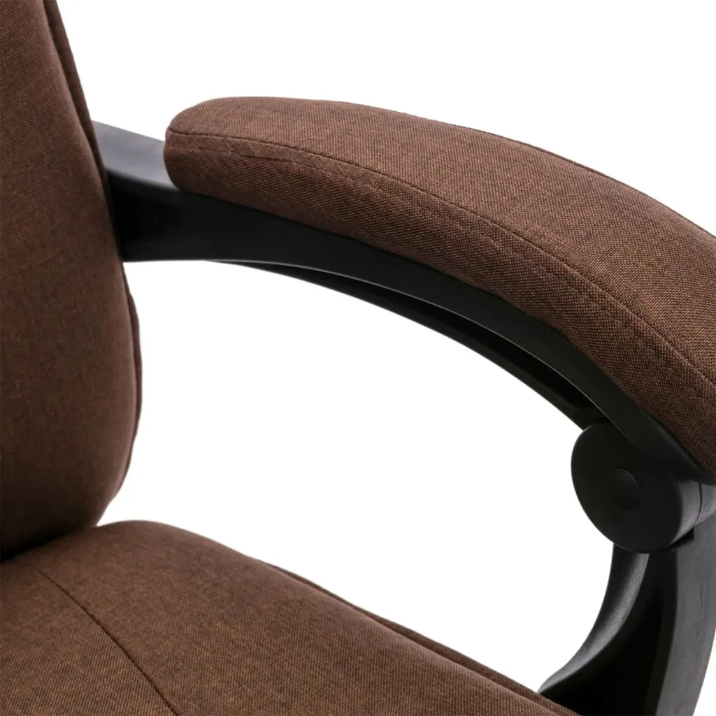Chaise de bureau de massage inclinable avec télécommande et tissu marron - 6
