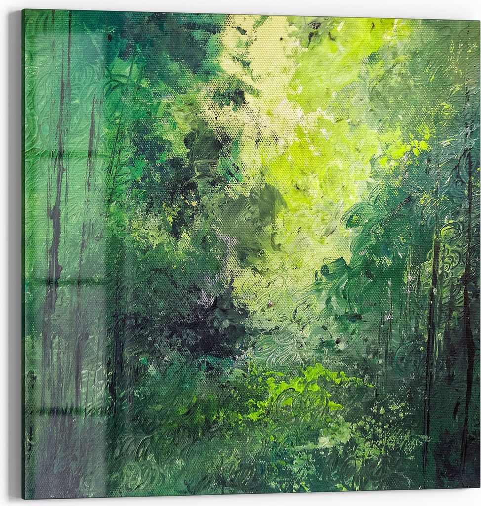 DEQORI Glasbild Acryl 50x50 cm 'Grüner Zauber' Wandbild Bild modern Deko