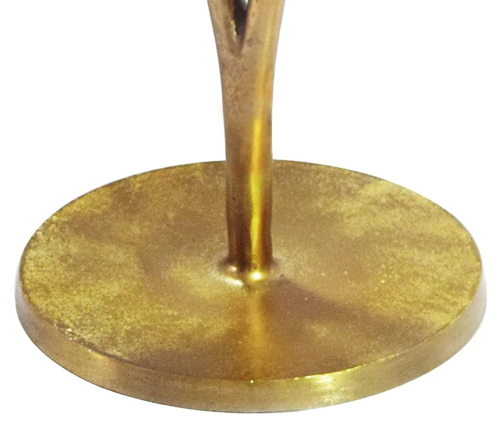Table d'Appoint Stable et Légère en Métal Doré pour Petit Salon de 57cm