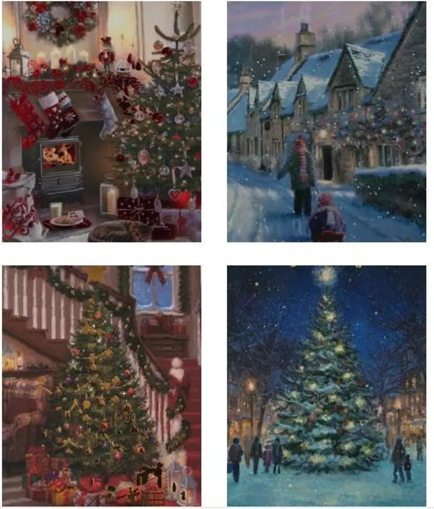 Sac de Noël 26x32cm PL-6BR - Lot de 12 Pochettes Cadeaux Festives