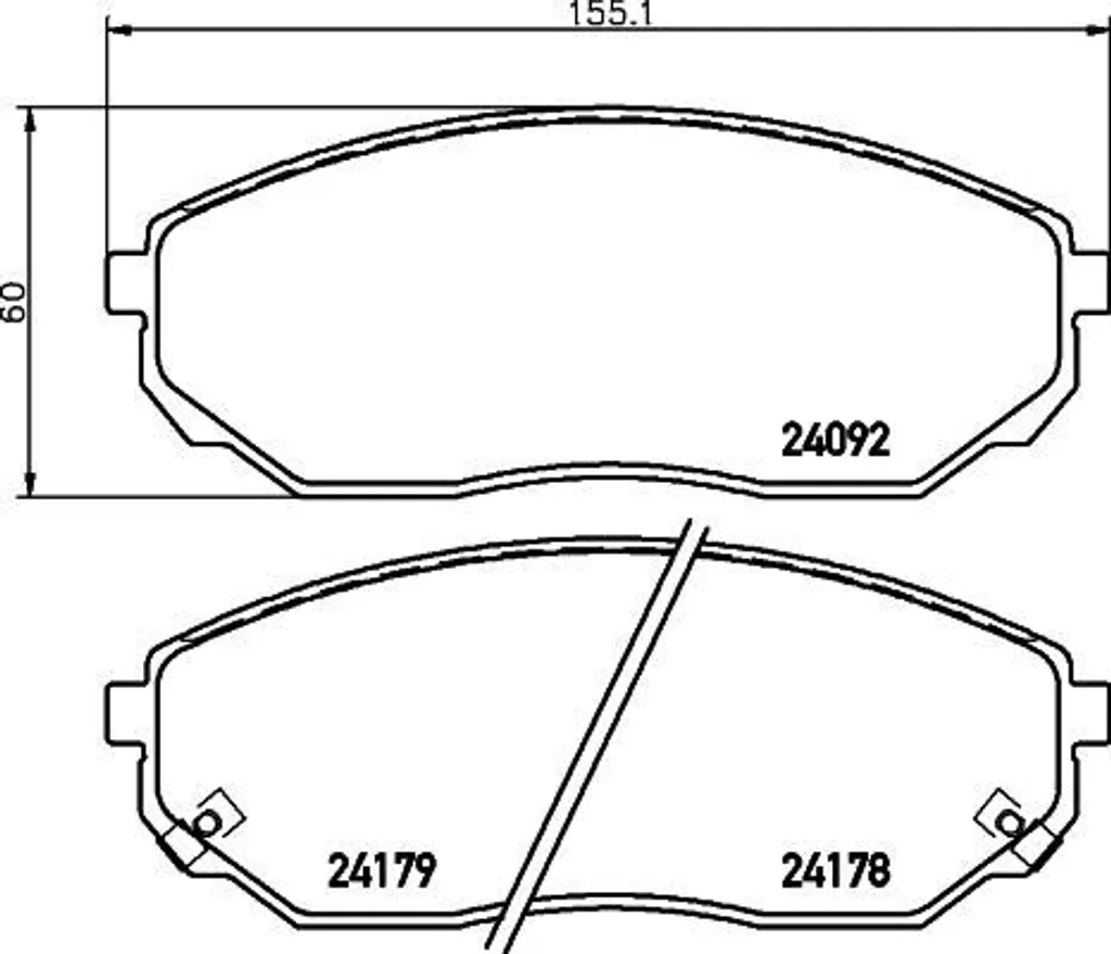 Plaquettes de frein HELLA haute friction - Remplacement OE 581013ED00