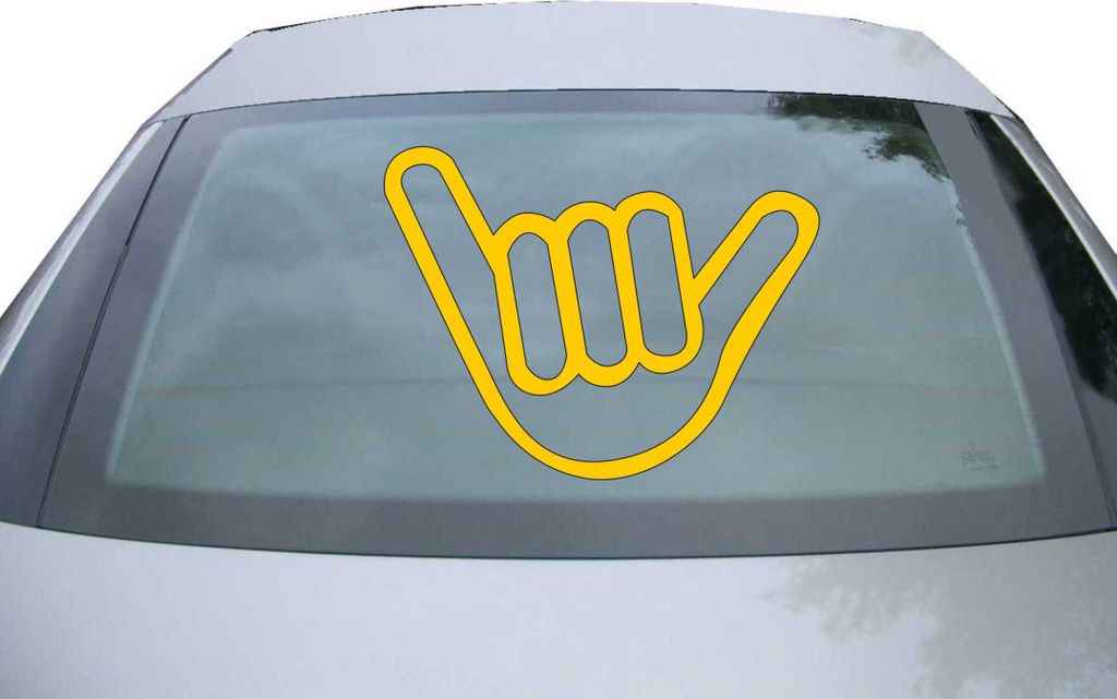 Indigos UG - Aufkleber Heckscheibe & Motorklappe DE7042 - gold - 600x459 mm - Heavy Hand - Auto Scheiben Fenster Heckklappe Tuning Racing JDM - Die...