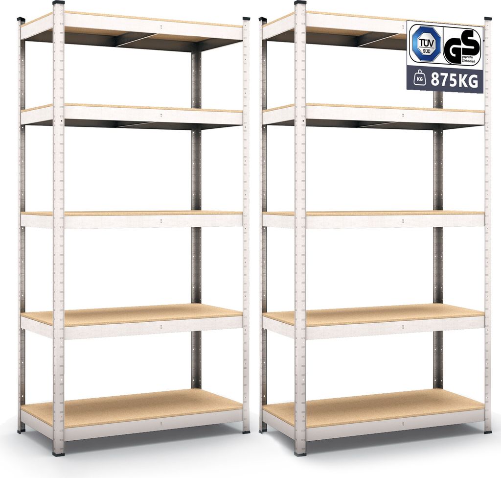 Steckregal 2x Werkstattregal 1800x900x400 mm, 5 Ebenen, Produktbild 