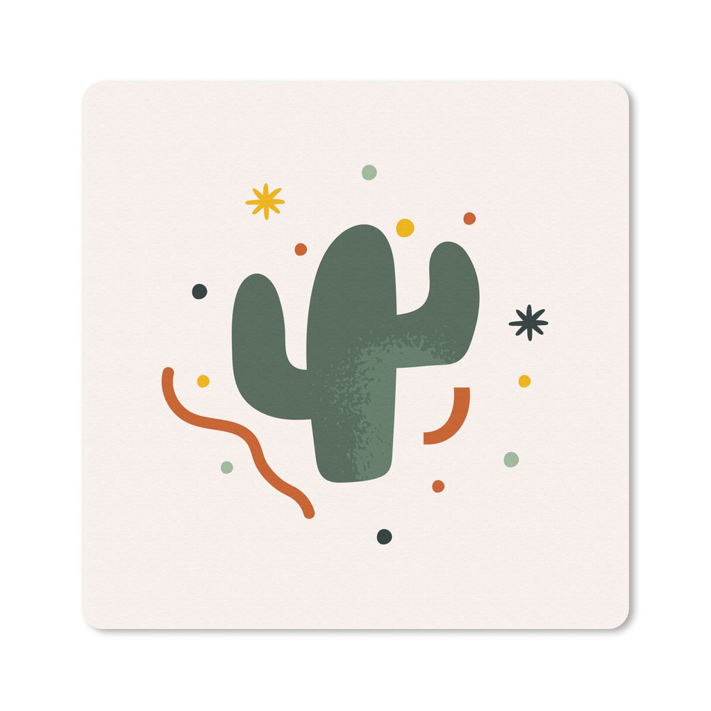 MuchoWow Mauspad Mousepad Kaktus - Konfetti - Sommer 30x30 cm - Mousepads - Maus Mat - Pad - Mausunterlage - Gaming