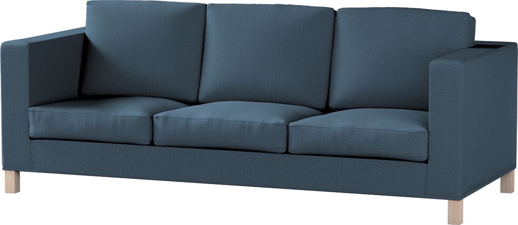 Dekoria Bezug für Karlanda 3-Sitzer Sofa nicht ausklappbar, kurz, Dunkelblau, Bezug für Karlanda 3-Sitzer, kurz