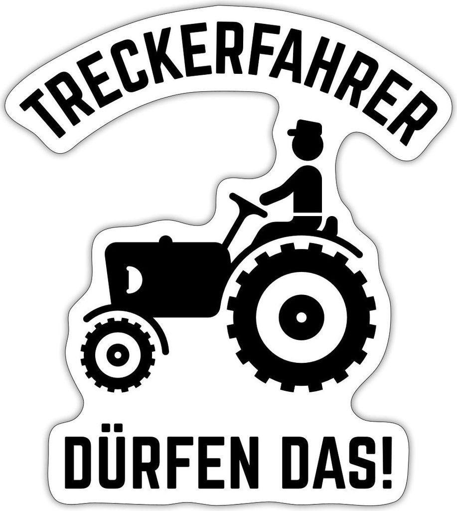 Spreadshirt Treckerfahrer Dürfen Das Lustiger Spruch Traktor Sticker Aufkleber, 10 x 10 cm, Mattweiß