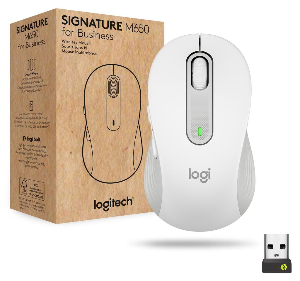 Logitech 910-006275 Logitech Wireless Mouse M650 white for Image du produit 