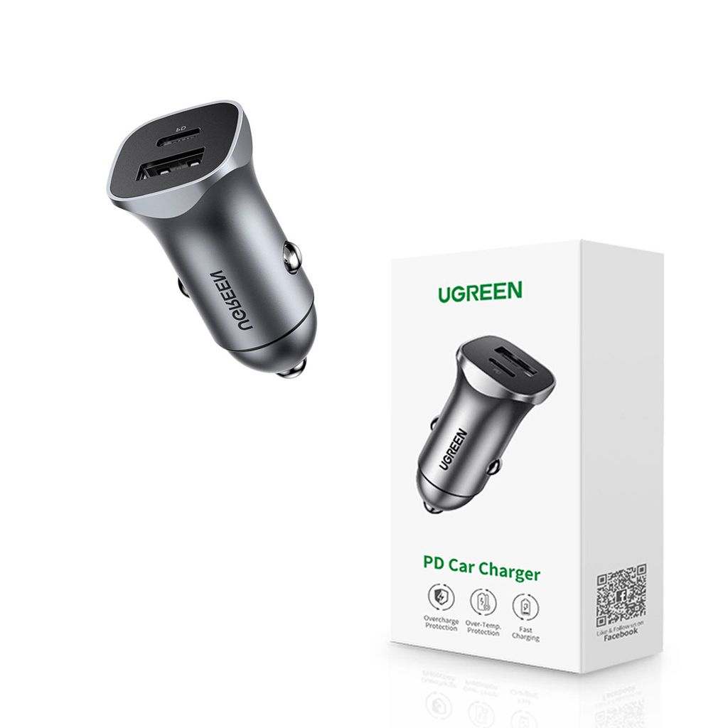 Ugreen Ładowarka Samochodowa Usb Typ C / Usb 24W Power Zdjęcie produktu 