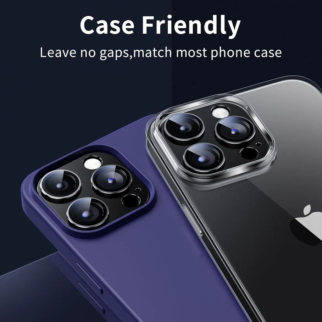 Protège Caméra iPhone 15 Pro Max Noir - Évitez les Rayures Verre 9H Mat - 5
