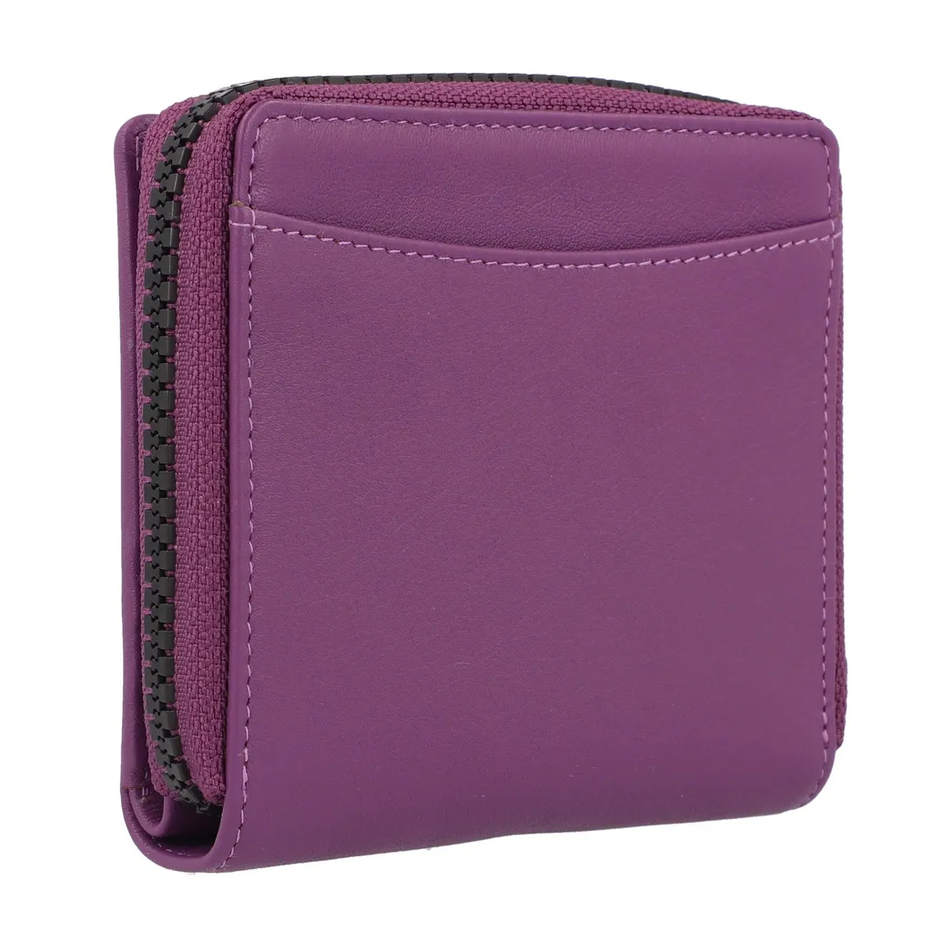 Petit portefeuille cuir pourpre Capri : Idéal pour sacs à main chic - 8