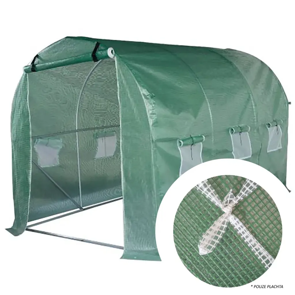 Housse de rechange pour serre tunnel 9m2 - Bâche armée 450x200x200 cm