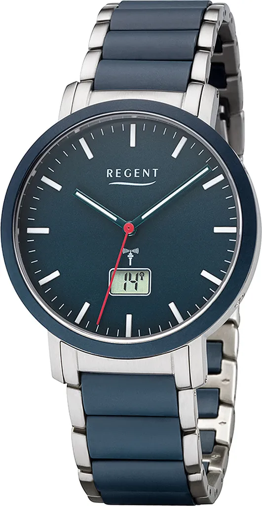 Montre Regent Homme FR-254 en acier brossé avec cadran noir élégant