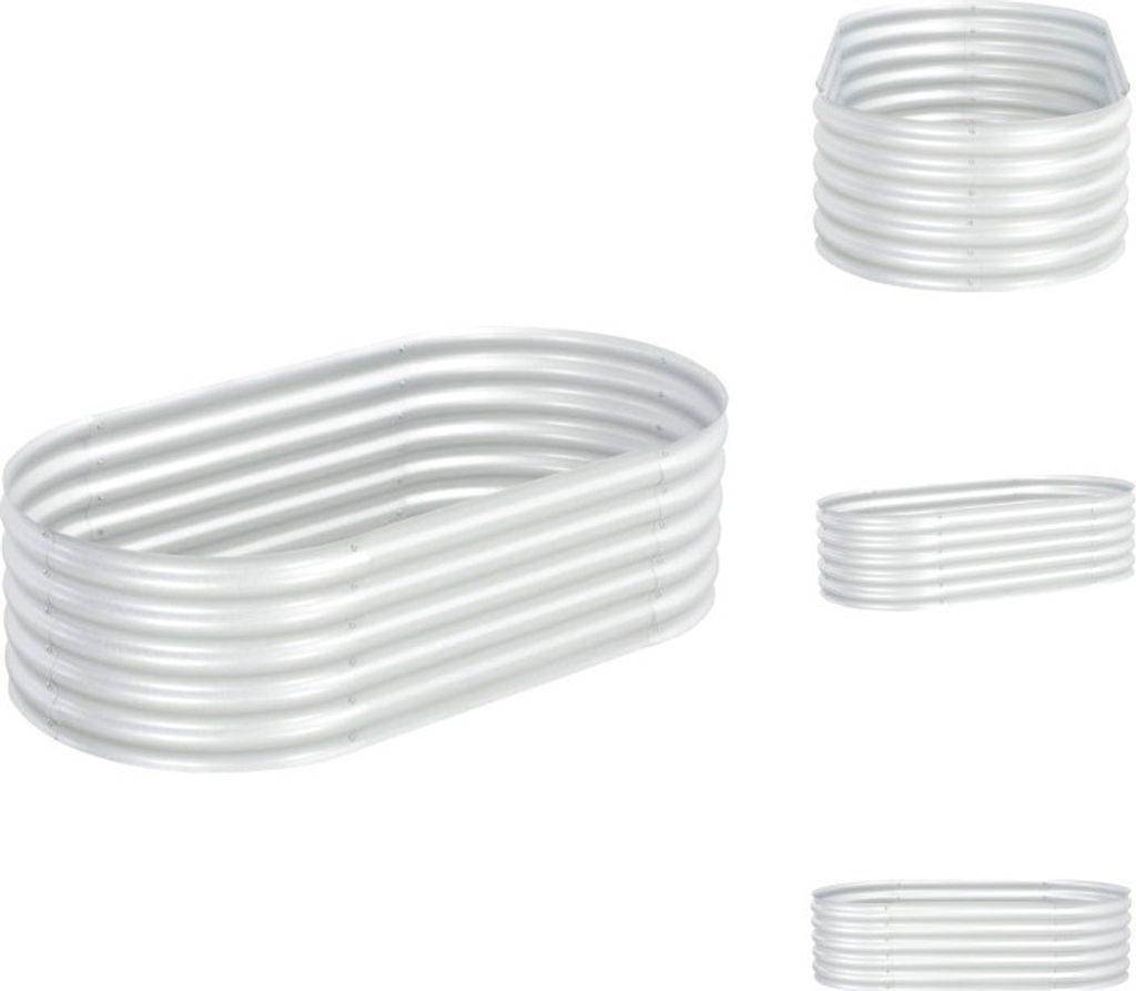 vidaXL Garten-Hochbeet 160x80x44 cm Verzinkter Stahl Silbern - Blumentöpfe & Pflanzgefäße