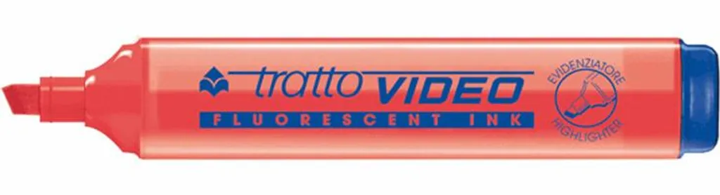 Marqueur permanent Tratto pointe burin coloris Rouge pour le bureau