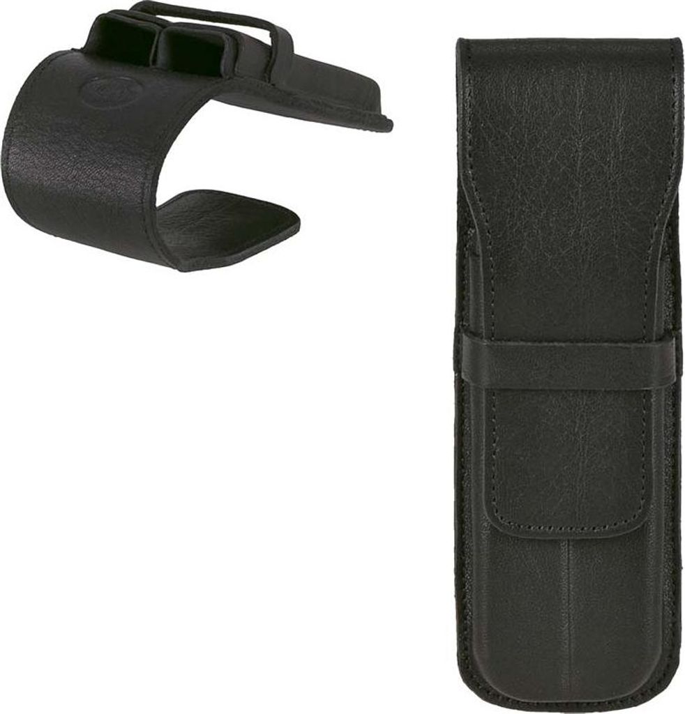 Sonnenleder Stiftetui Leder Stiftebox f. 2 Stifte KARASEK Stifteetui schwarz 801-389-02