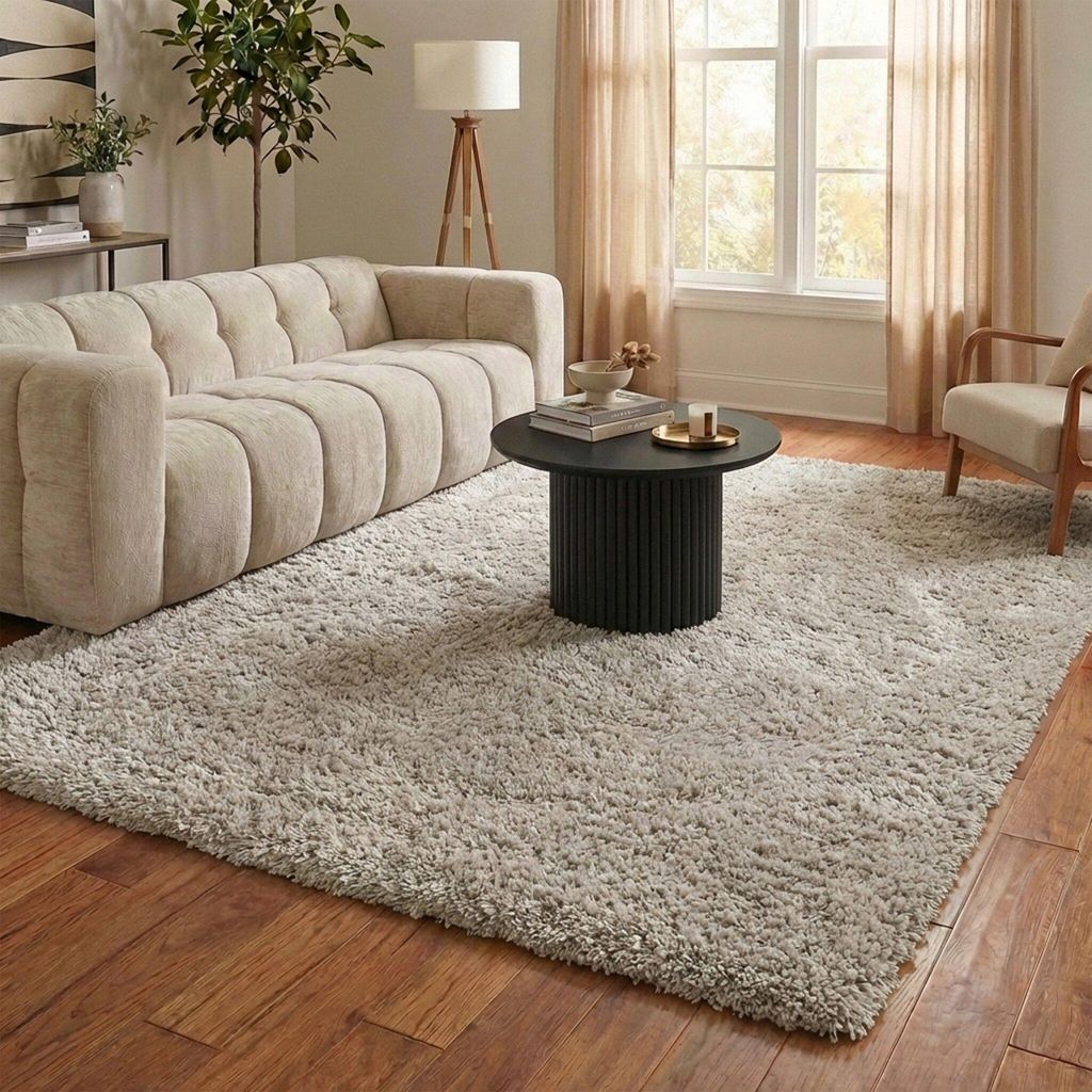 Volero - Shaggy Teppich - Blaze Beige Grau - 200x290 cm - Wohnzimmer, Esszimmer, Schlafzimmer - Boho, Industrielle, Ländlich, Modern, Skandinavisch