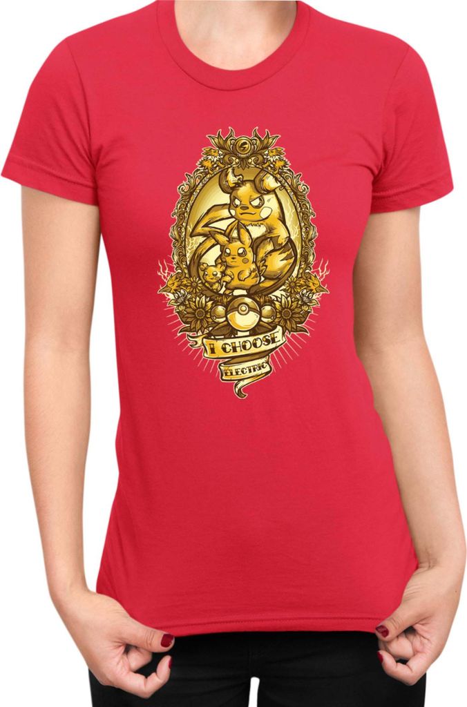 Damen T-Shirt Japan Manga Anime Comics Pokemon 026, Lady L / Rot