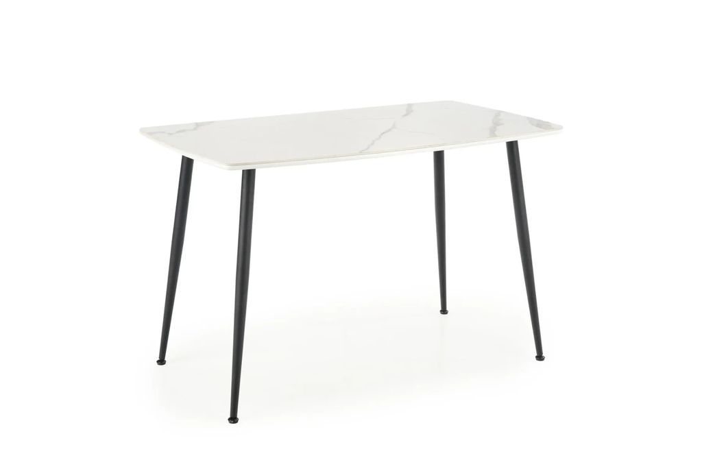 HALMAR Tisch weiß schwarz MDF-Platte Stahl Glas 70cm x Produktbild 