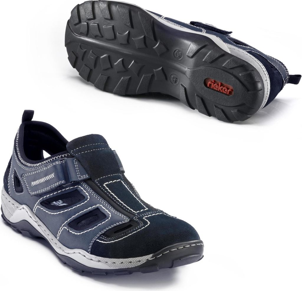 Rieker Herren Klett Halbschuh durchbrochen dunkelblau 44 Produktbild 106