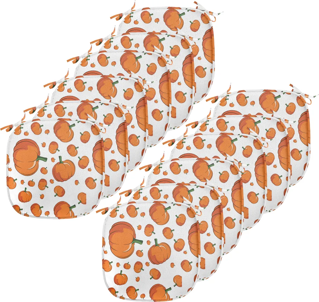 Décoration de Table Halloween : Lot 12 Coussins de Chaise 40x40 Orange