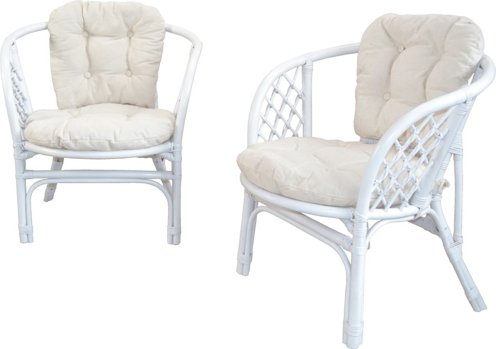 2er-Set Rattansessel mit Kissen Sonja