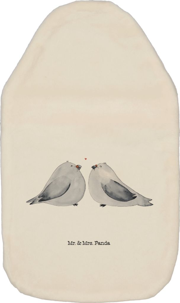 Mr. & Mrs. Panda Wärmekissen Turteltauben Liebe - Weiß - Geschenk, Freundin, warmwasserflasche, Verliebt, Hochzeitstag, Wärmflasche, gummi, natu...