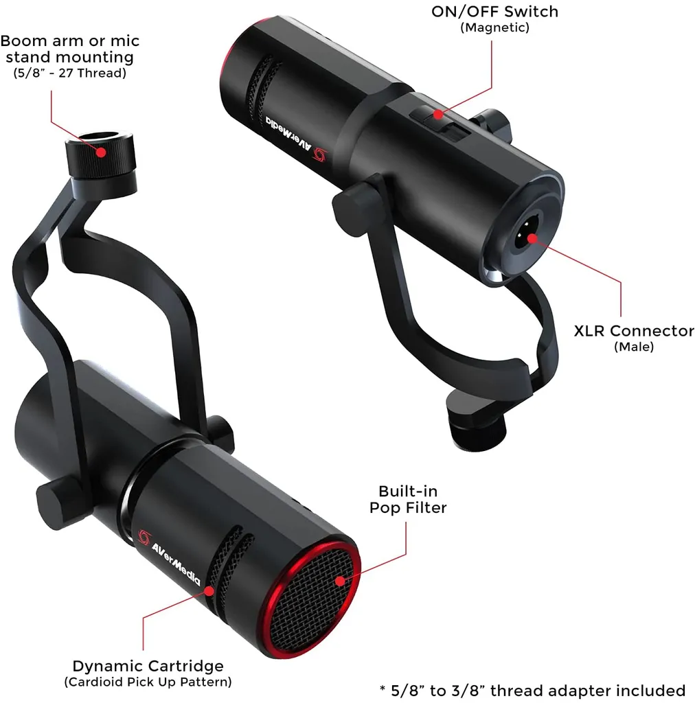 Microphone Live Streamer AM330 XLR pour Setup Gaming et Diffusion - 3