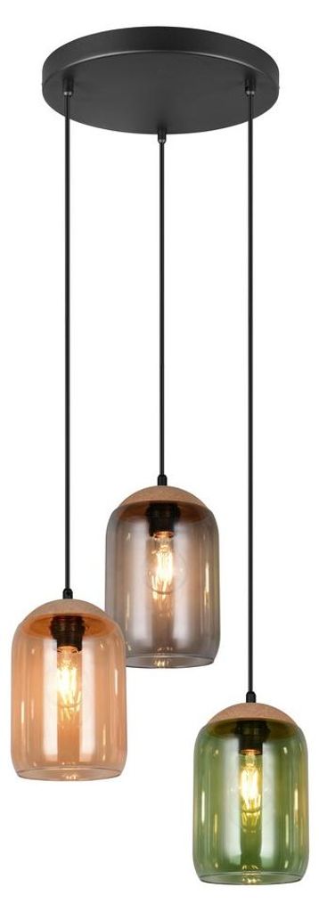 Lampa wisząca CORK czarna-dymiona-bursztynowy-zielona Zdjęcie produktu 