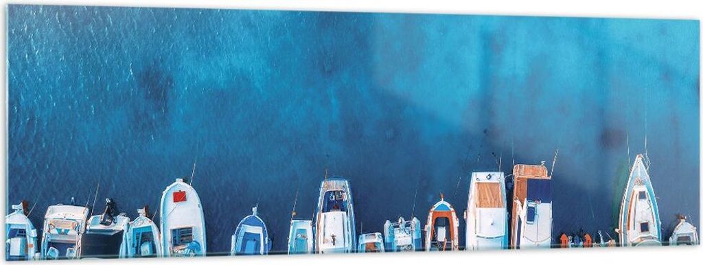 Bilder auf glas - Einteilig - Hafen Hafen £ódŸ - 160x50cm - Glasbilder - Wandbilder - Bilder - zum Aufhängen bereit - Wanddekoration aus Glas -...