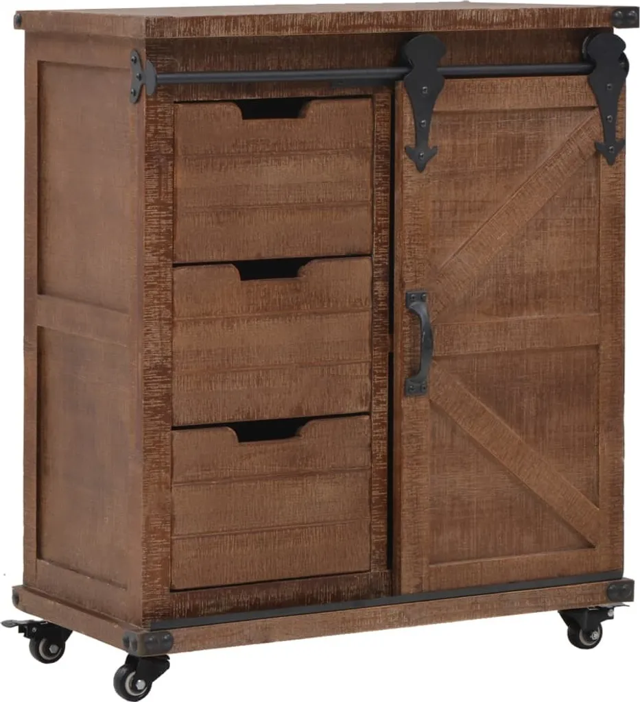 Armoire de rangement en sapin massif 64x33,5x75 cm - Finition Marron