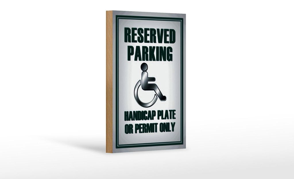 Holzschild Parken 12x18cm Parking handicap plate or