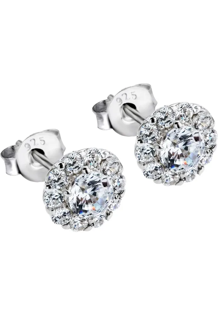Boucles d'oreilles Fleur en Argent 925 Anti-Allergie et Zirconia Durable