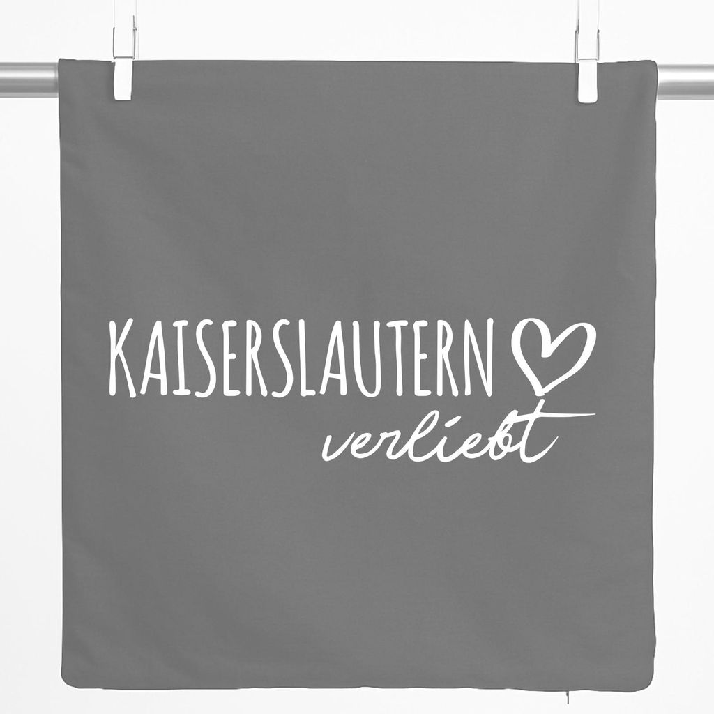 Huuraa Kissenbezug Kaiserslautern verliebt 40x40cm Steel Grey Baumwolle Dekokissenbezug Geschenkidee