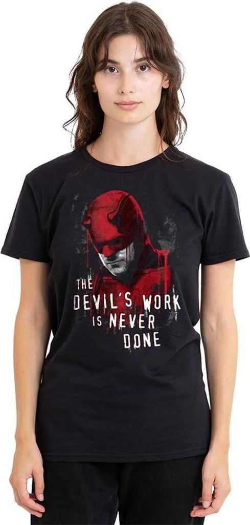 Daredevil - "Born Again The Devil ́s Work Is Never Done" T-Shirt für Damen TV21865 (L) (Schwarz)