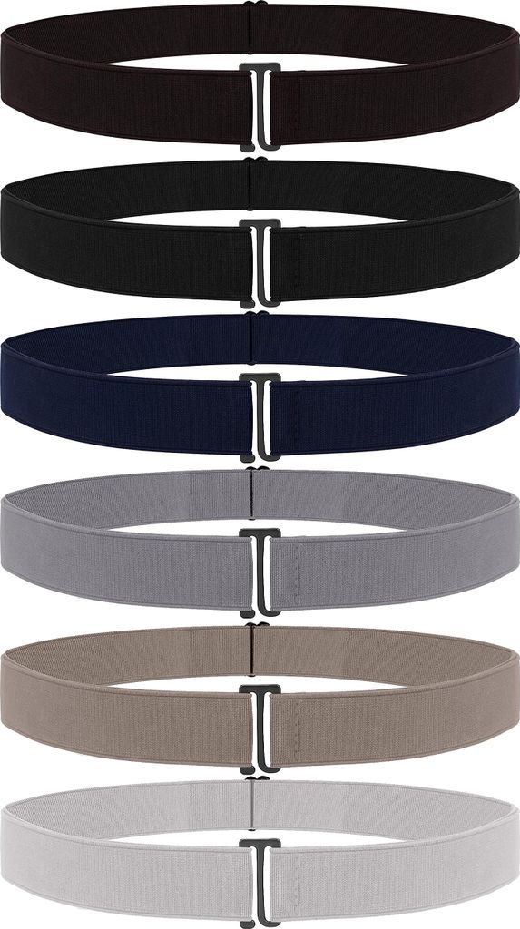 Belle Vous Unsichtbarer Stretchgürtel Damen & Herren (6 Stk) - 6 Farben - Verstellbarer Elastischer Gürtel Damen & Herren - Für Jeans, Hosen und