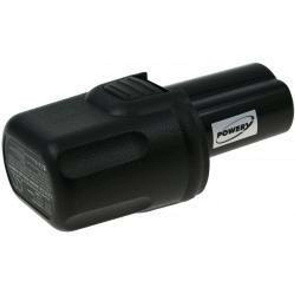 A black battery pack is shown against a white background.